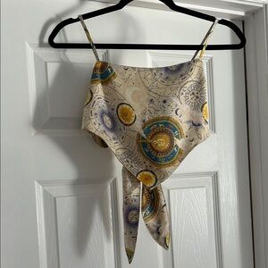 Astrological Print Scarf Top